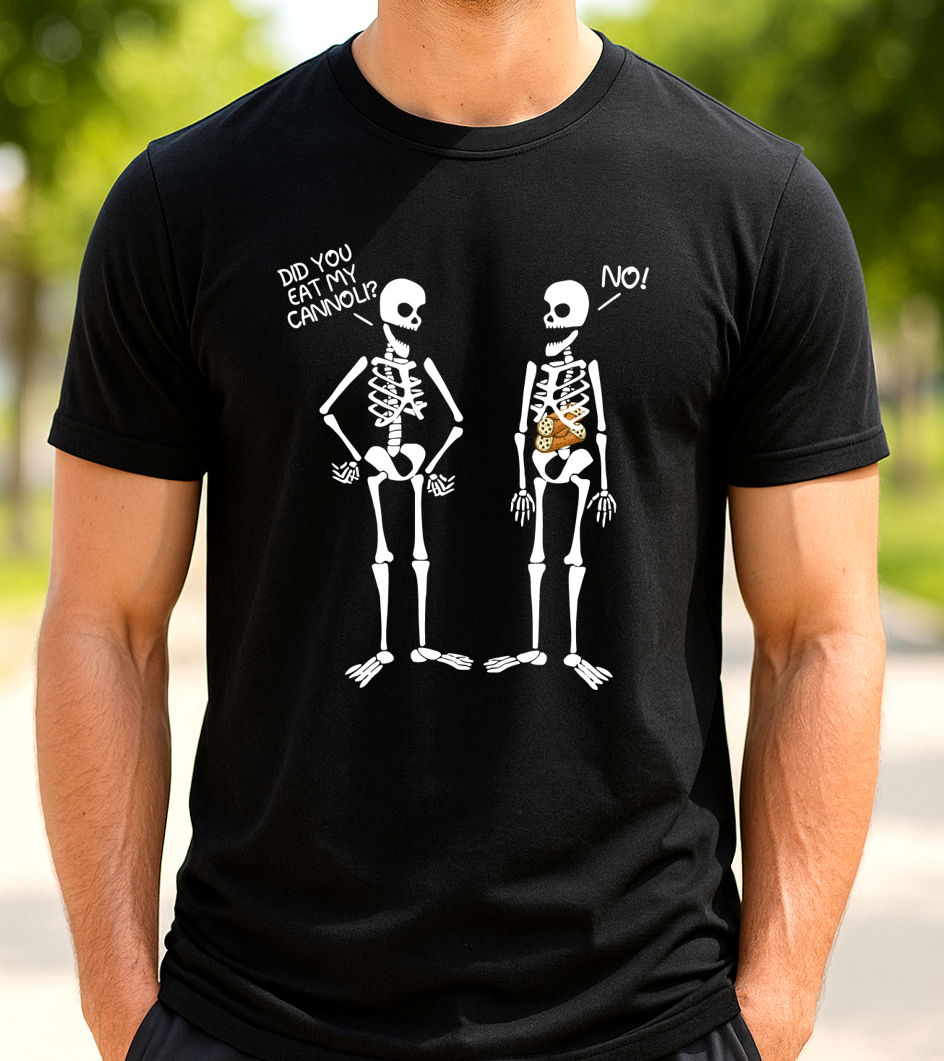 Skelton Eats Cannoli T-shirt