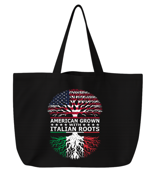 American Grown with Italian Roots Jumbo Tote